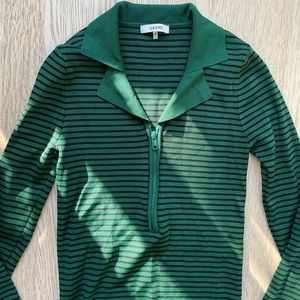 Ganni long sleeve striped top